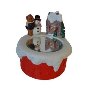 The San Francisco Music Box Co Skating Glass Mirror Pond Christmas 1989 READ